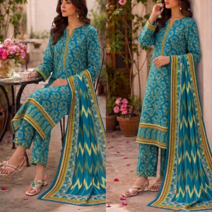 Geometric Print Cotton 3-Piece Suit